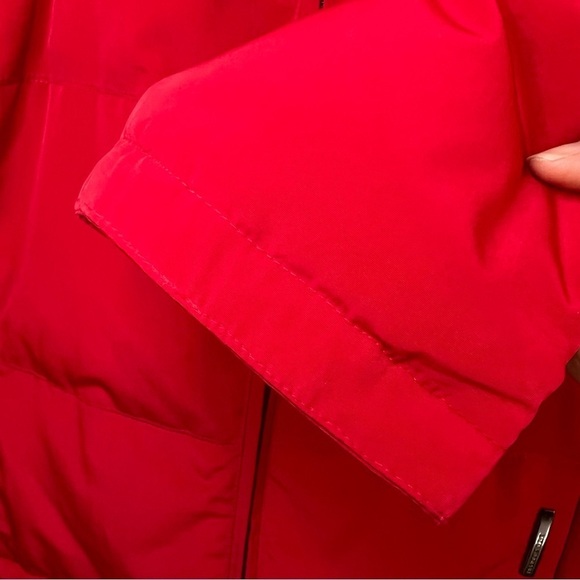 LIZ CLAIBORNE WATER REPELLENT Down Jacket Insulation Hooded Red Sz S Outdoor - Picture 9 of 16